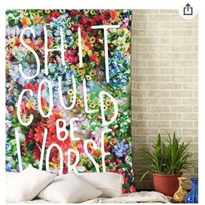 Sh*t Could Be Worse Colorful Quirky Wall Tapestry